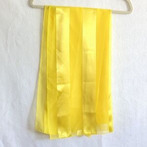 Bright Sunshine Yellow Semi-Sheer Striped Square Scarf
